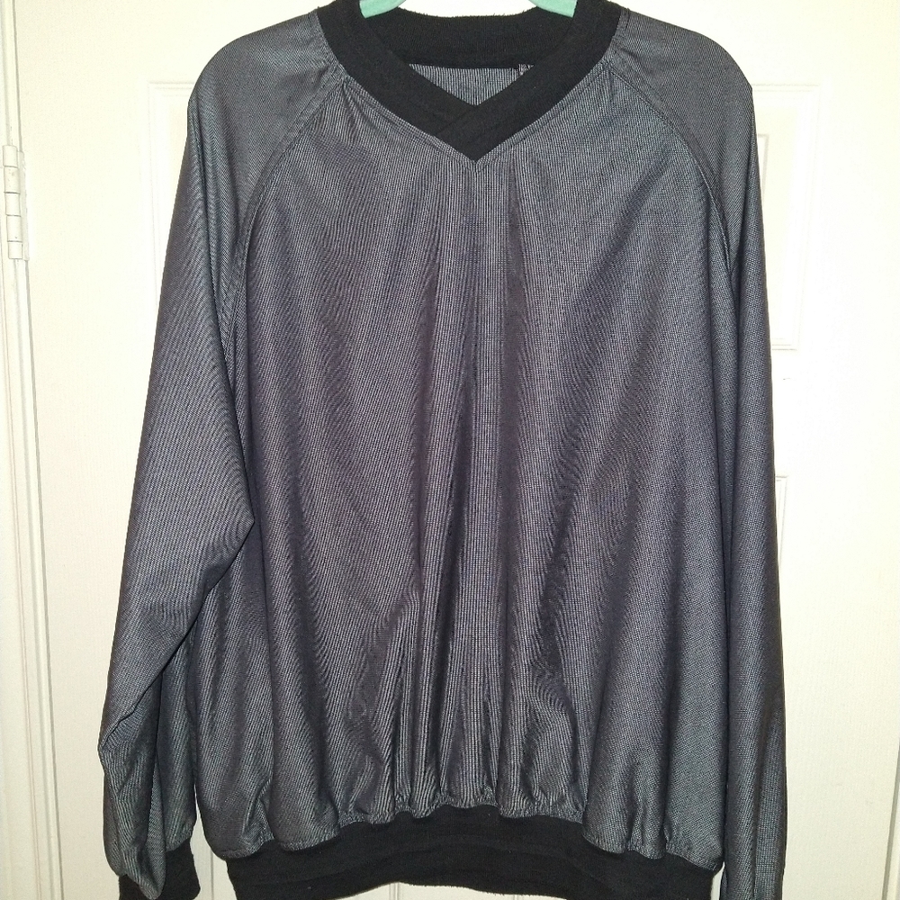 Greg Norman Collection V-Neck Long Sleeve Windbreaker Pullover Men's sz Large.